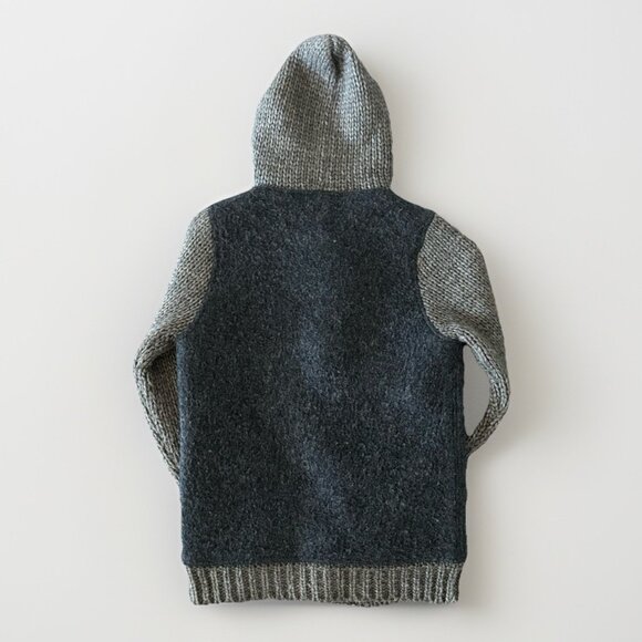 Zara Men Denim Couture Chunky Knit Cardigan Sweater Hairy Wool Blend Men’s M - Picture 16 of 16